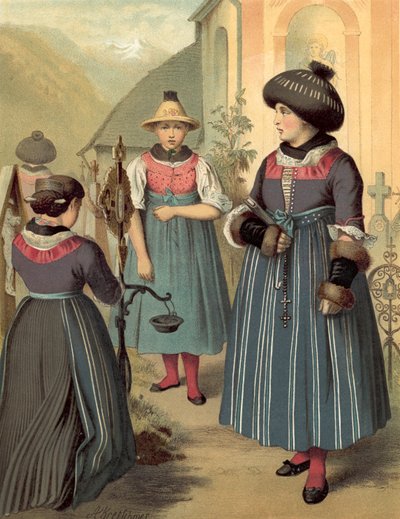 Deutsche Tracht, Tirol, Passeier von Albert Kretschmer